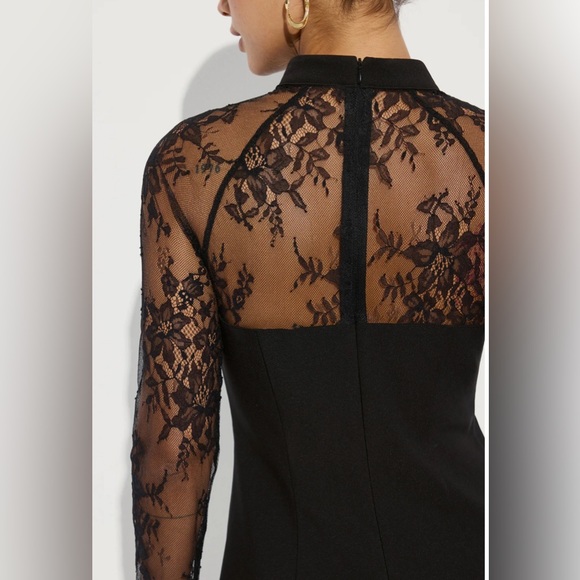 Commense Black Dress with Lace Detail - Picture 4 of 6